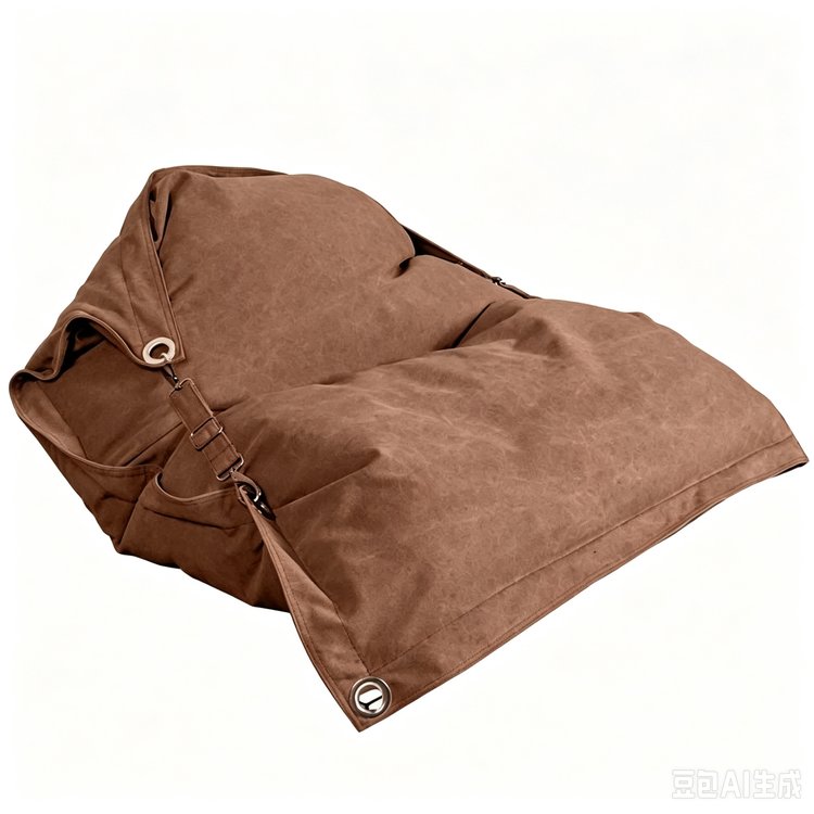Black Outdoor Bean Bag Chair with Hook detail 1