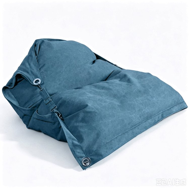 Black Outdoor Bean Bag Chair with Hook detail 2